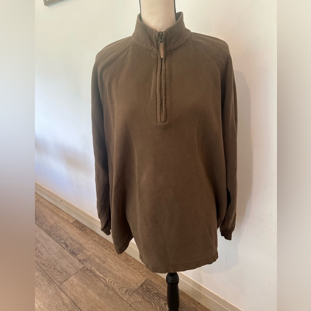 1/4 Zip Sweatshirt - L brown